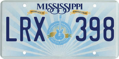 MS license plate LRX398