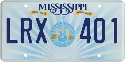 MS license plate LRX401