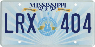 MS license plate LRX404