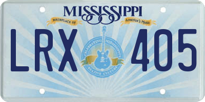 MS license plate LRX405