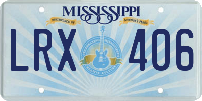 MS license plate LRX406