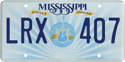 MS license plate LRX407