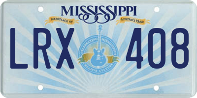 MS license plate LRX408