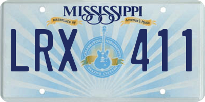 MS license plate LRX411