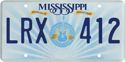 MS license plate LRX412