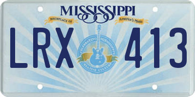 MS license plate LRX413
