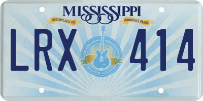 MS license plate LRX414