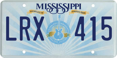 MS license plate LRX415