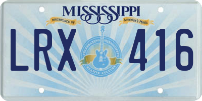 MS license plate LRX416