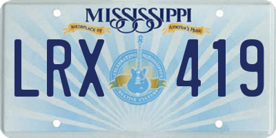 MS license plate LRX419