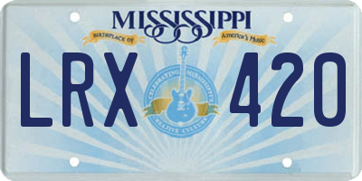 MS license plate LRX420