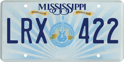 MS license plate LRX422