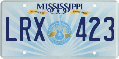 MS license plate LRX423