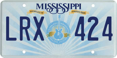 MS license plate LRX424