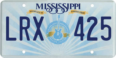 MS license plate LRX425