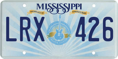 MS license plate LRX426