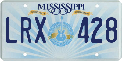 MS license plate LRX428