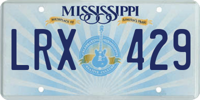 MS license plate LRX429