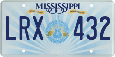 MS license plate LRX432