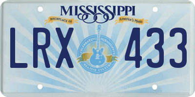 MS license plate LRX433