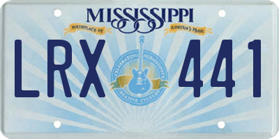 MS license plate LRX441