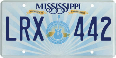 MS license plate LRX442