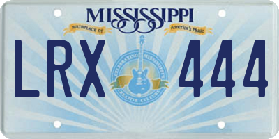 MS license plate LRX444