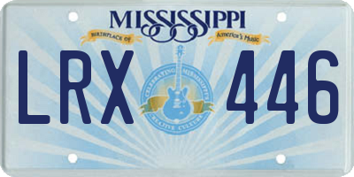 MS license plate LRX446