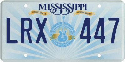 MS license plate LRX447