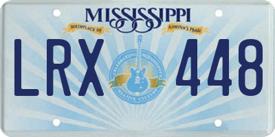 MS license plate LRX448