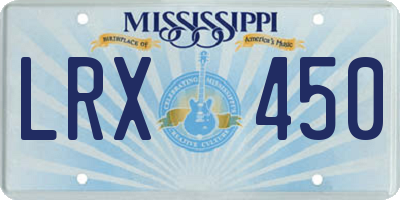 MS license plate LRX450