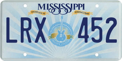 MS license plate LRX452