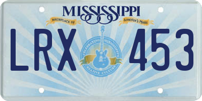 MS license plate LRX453