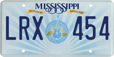 MS license plate LRX454