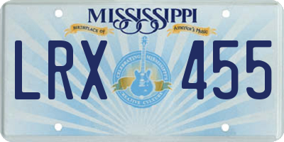 MS license plate LRX455