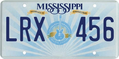 MS license plate LRX456