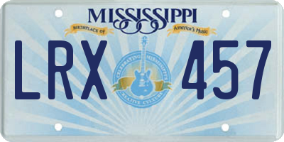 MS license plate LRX457