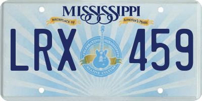 MS license plate LRX459