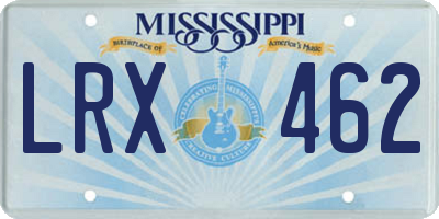 MS license plate LRX462