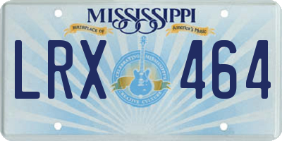 MS license plate LRX464