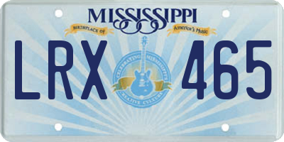 MS license plate LRX465