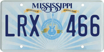 MS license plate LRX466