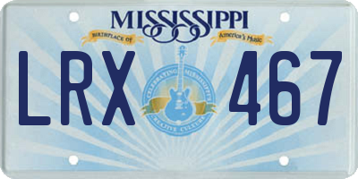 MS license plate LRX467