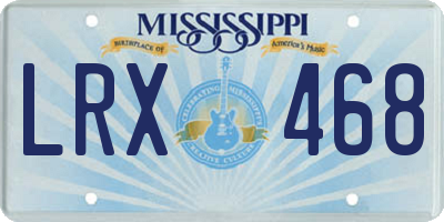 MS license plate LRX468