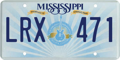 MS license plate LRX471
