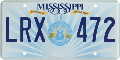 MS license plate LRX472