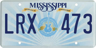 MS license plate LRX473