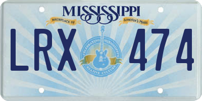 MS license plate LRX474