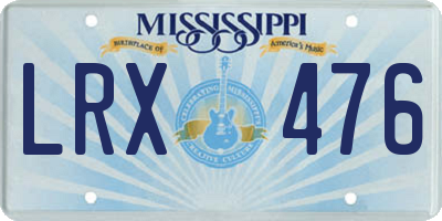 MS license plate LRX476