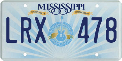 MS license plate LRX478